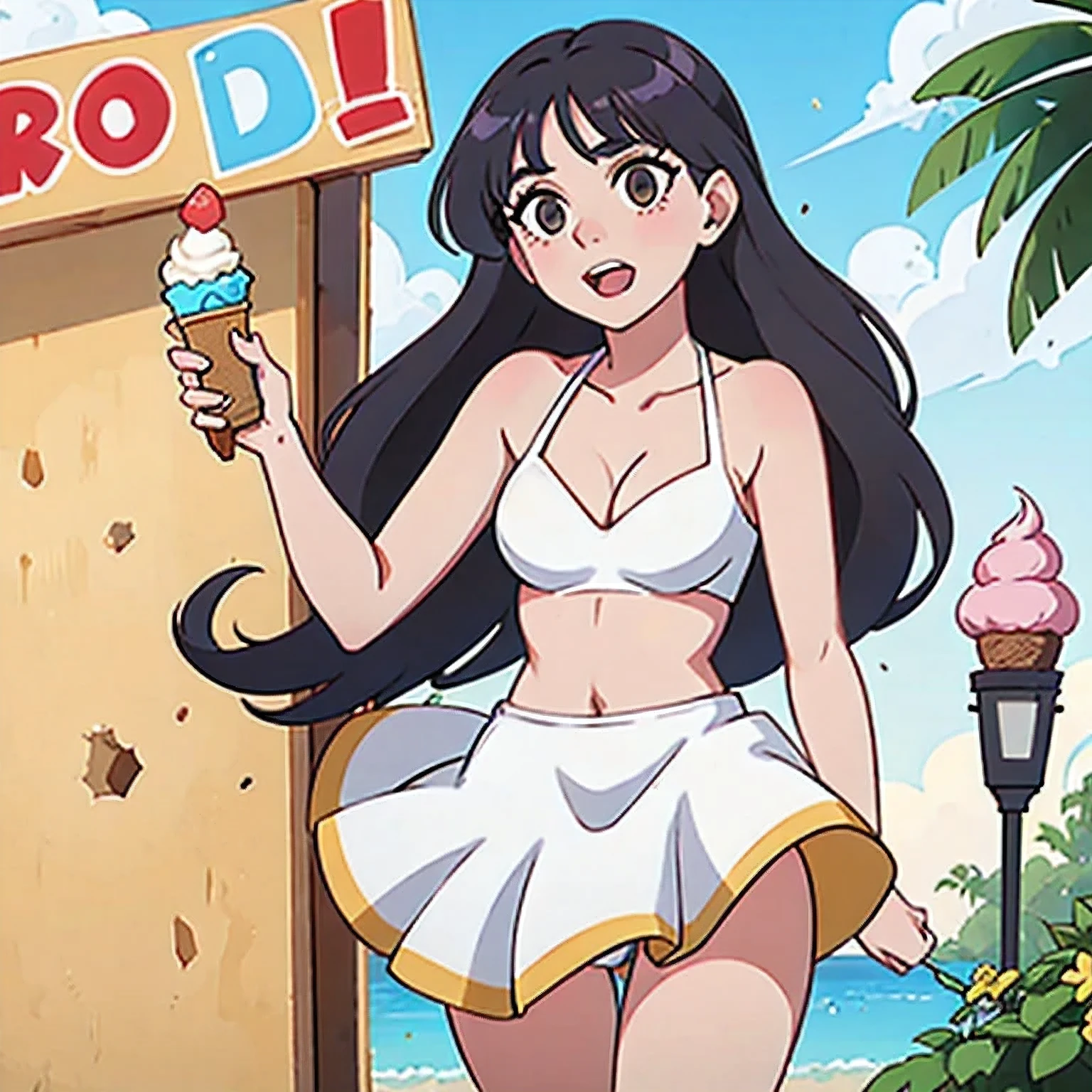 girl in a bikini eating an ice cream cone, eating ice cream, in a bikini, angela white, giorgia meloni, katy perry, in bikini, eating ice - cream, wearing spandex bikini, ice cream on the side, bikini, ice cream, wearing a bikini, candid photo of dirty, shiny plastic bikini, candid shot, cone, 1 girl, solo,in a green dress standing by a wall,portrait of female idol