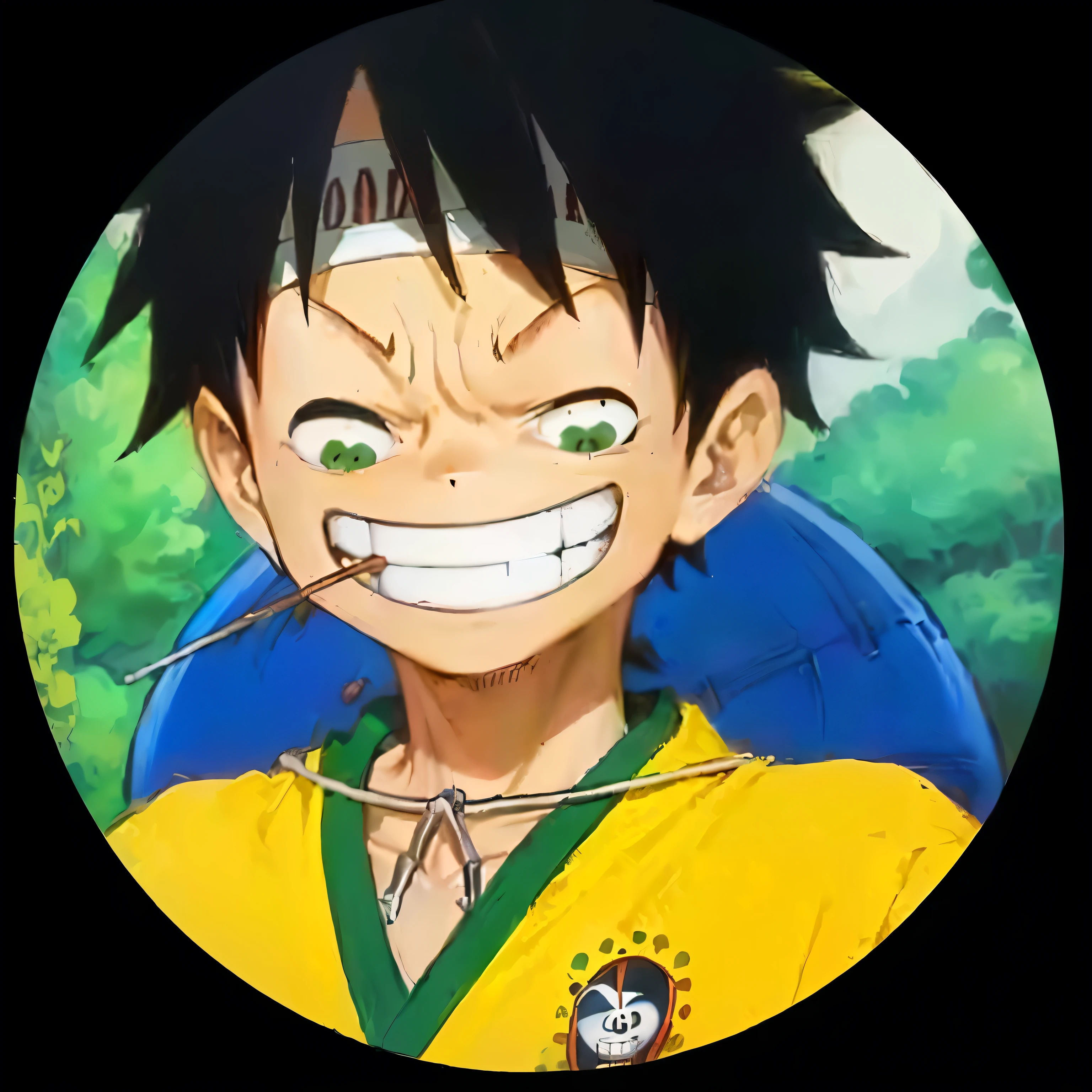 a close-up of a cartoon character with a smile on his face, Luffy, monkey d Luffy, monkey d. Luffy, eiichiro oda style, inspired by Eiichiro Oda, Luffy (one piece, alien robot Luffy, Luffy from one piece, portrait of Luffy from one piece, style of eiichiro oda, sonichu, one piece style, Luffy dressed as naruto