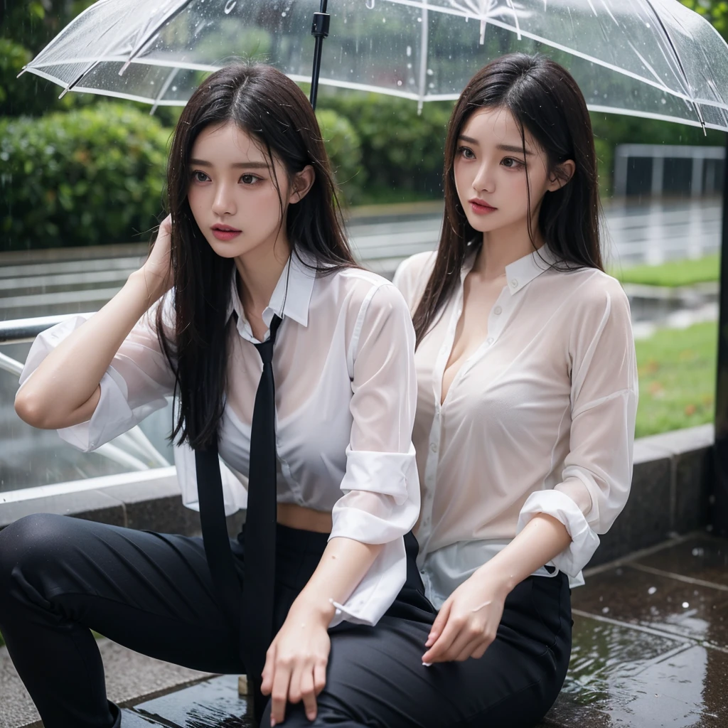 mini skirt、Leg spread、Hair getting wet in the rain、Transparent shirt、Beautiful woman getting wet in the rain、typhoon、Get wet without an umbrella、Beautiful woman in the rain、雨で濡れたBeautyOL、Detailed face、Realistic、beautiful girl、Beauty、Office Lady Uniform、beauty、Transparent nipples、Beautiful woman、Narrow waist、Handsome woman、Tight pants look、suit、Sexy pose、タイトなsuitパンツ、雨で濡れたsuit、Wet naked shirt、See-through shirt、Shot in heavy rain、Naked shirt
