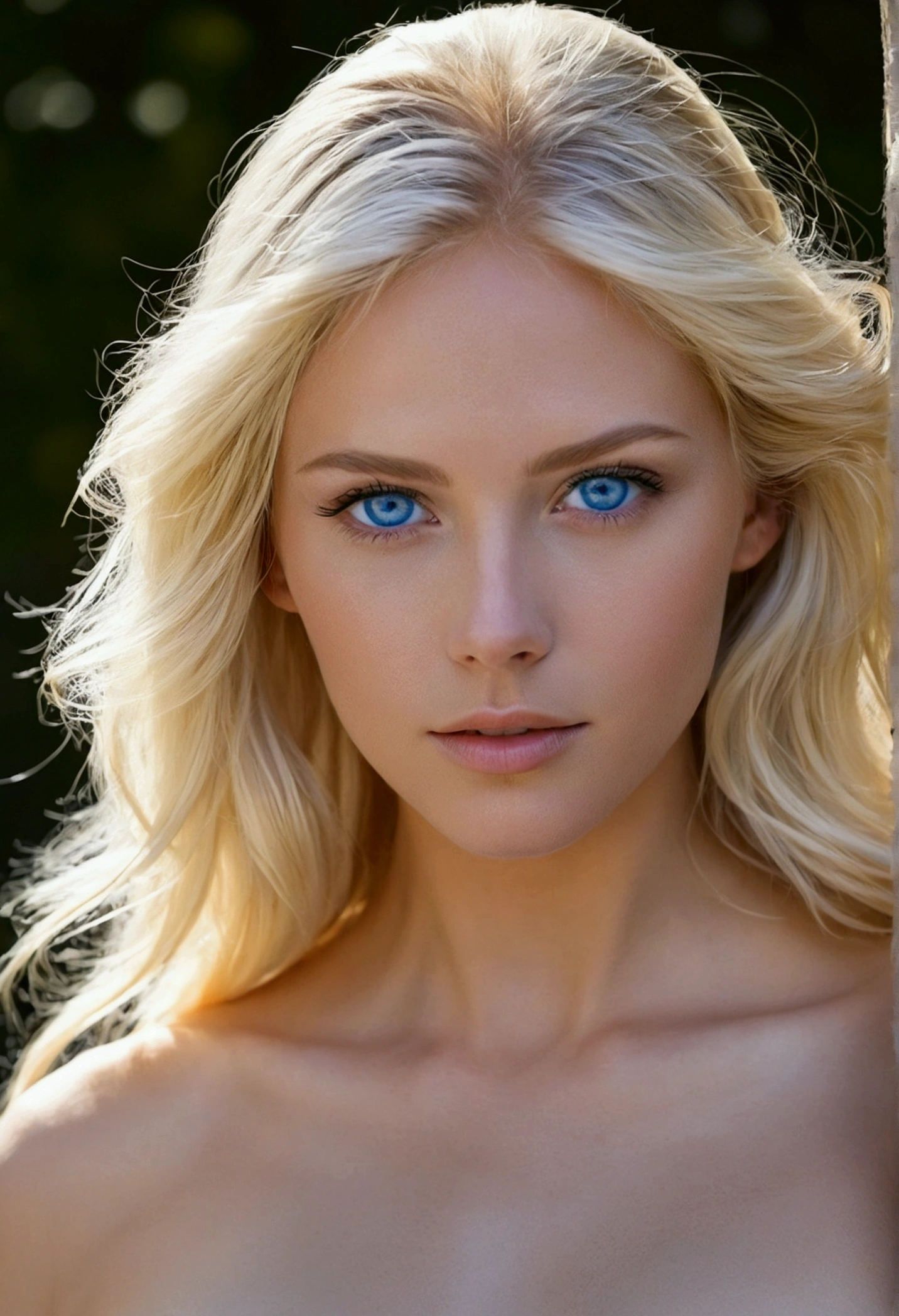Naked blue eyed blonde