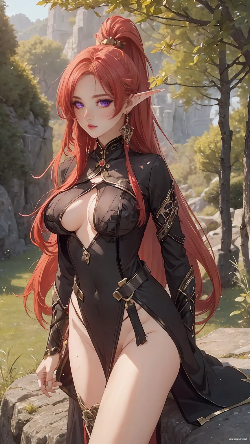 masterpiece,best quality,ultra-detailed,extremely detailed CG unity 8K wallpaper,panorama,tail,full body,1 girl,extremely beautiful face,pink long hair，her hair covered her breasts,fair skin,greasy light,dark forest,snowfield