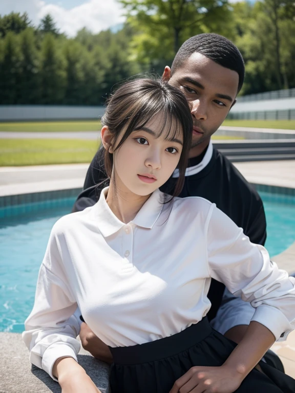 girl gf with black man bf at spa