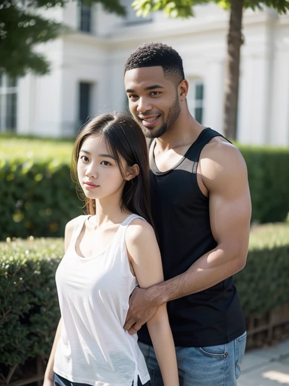 17 years old girl((wearing tanktop))gf with black man bf