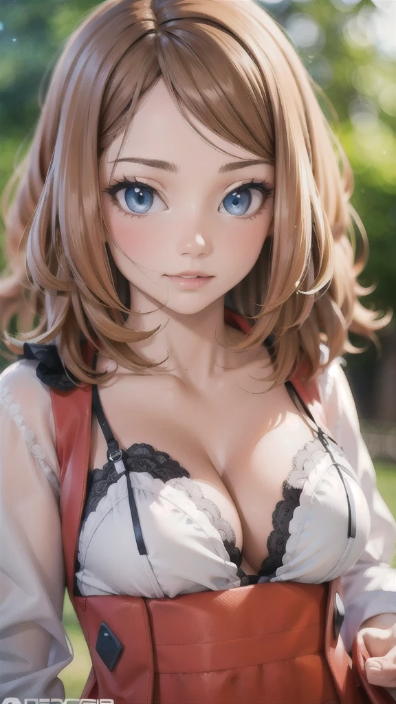 Serena as a cute girl wearing a white microskirt, pastel pink lingerie and white lace details, beautiful detailed eyes, beautiful detailed lips, extremely detailed face, long eyelashes, elegant pose, graceful, delicate, soft lighting, warm colors, serene, dreamy, ethereal, (best quality,4k,8k,highres,masterpiece:1.2),ultra-detailed,(realistic,photorealistic,photo-realistic:1.37),studio lighting,professional,vivid colors,bokeh