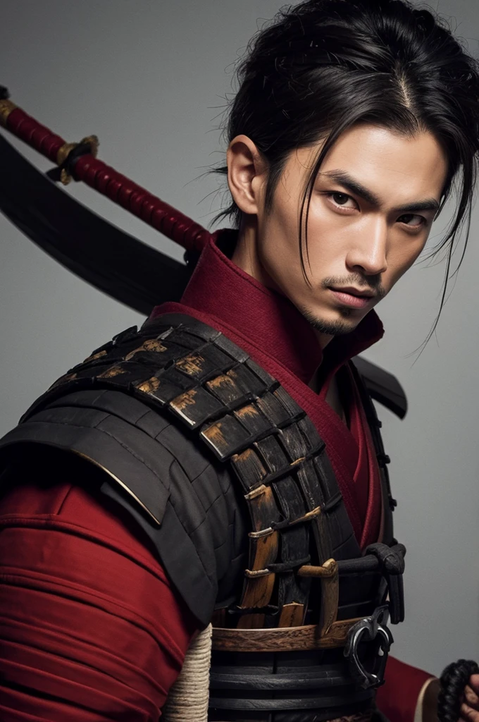 Cool male samurai portrait