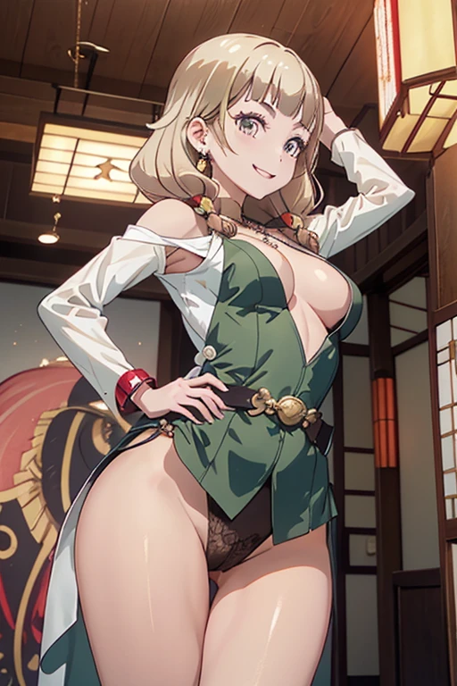 (from below:1.2),(from side:0.9), ((Face)), (Close-Up:0.4), (RAW photo:1.2), delicate and beautiful, wonderful, Fine detail, official art, huge file size, Ultra-detailed, very detailed girl, very detailed eyes and face, Bright on the face、Photorealistic perfect body、Ultra-high image quality、Ultra-high realistic image quality,(with sparkling eyes and a contagious smile),(her thin pubic hair:1.4),(Japan Gal:1.3)、(age face:0.8)、(Military uniform,)、(twin)、(medium-breasted:1.2)、(cleavage of the breast:1.0)、(Gravure Pose:1.4)、(Cowboy Shot、Thigh up:1.0)、Waist slender、(bangss)、(platina bronde hair color:1.1)、(voluminous curly hair:0.3)、(long hair:1.2)、(good lighting)、A smile、Gal Style Makeup、Gal style earrings、Gal style bracelet、(Gal style long necklace),happy smile, smiling,((Very happy smile))、Show shoulders、Complex patterns and transparent materials、Artistic depiction of seductive women, Emphasizes her charming silhouette,famous cafe background in italian,looking at viewer,