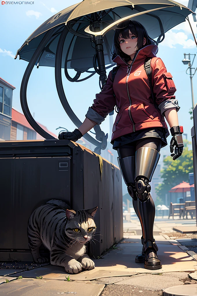 (best quality),mechanical cat robot,