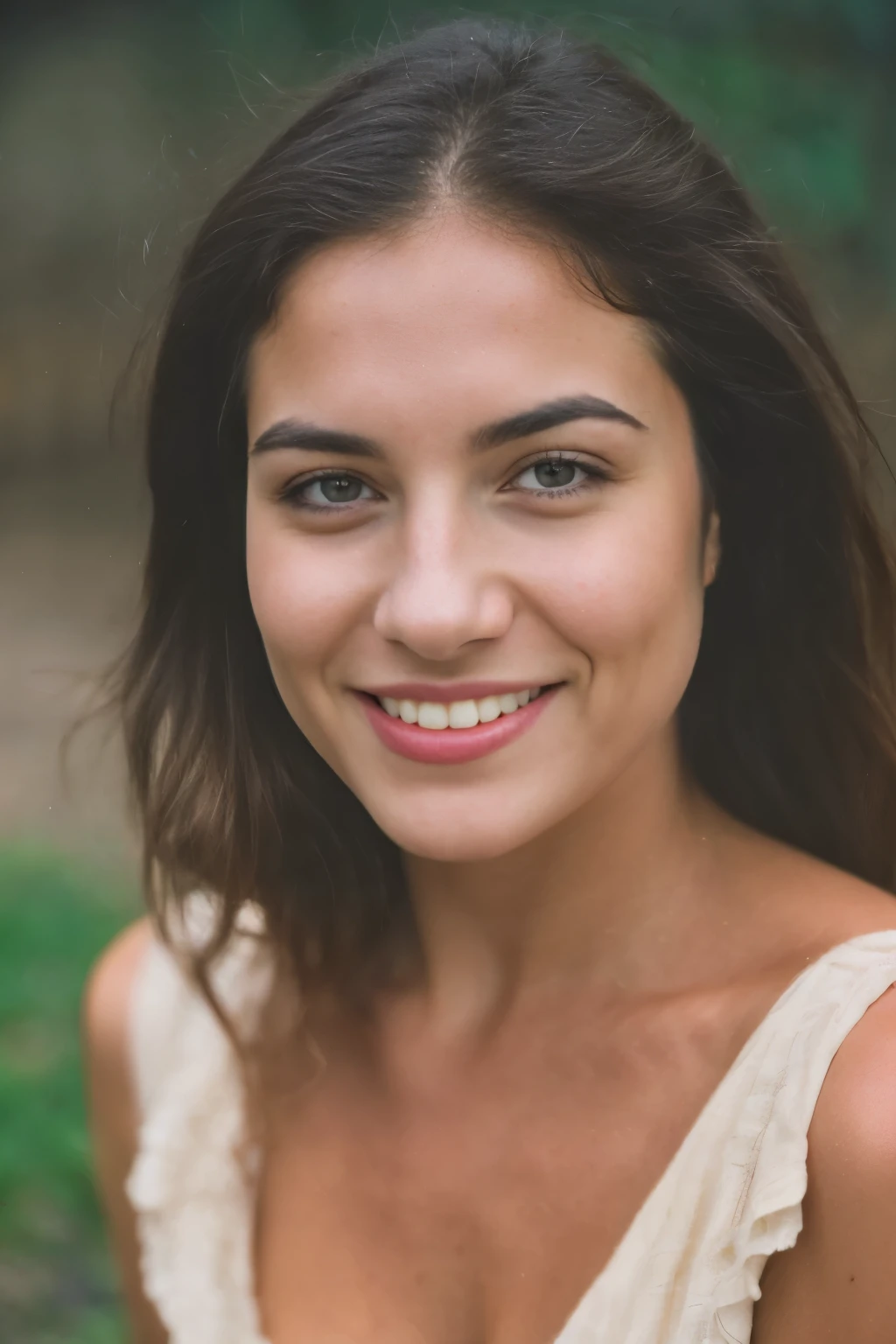 portrait of a beautiful woman,dress,smiling