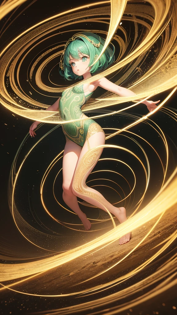 Naked woman standing in a green swirly background,  green aura, green lightning, textless, portrait of Lorna Dane ,full body portrait of Lorna Dane, Polaris, crackling green lightning, as illustrated in comics,