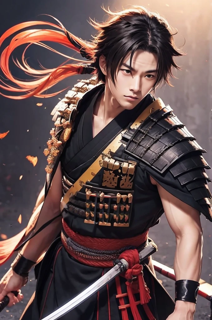 Anime Line Drawing Illustration Cool Male Samurai