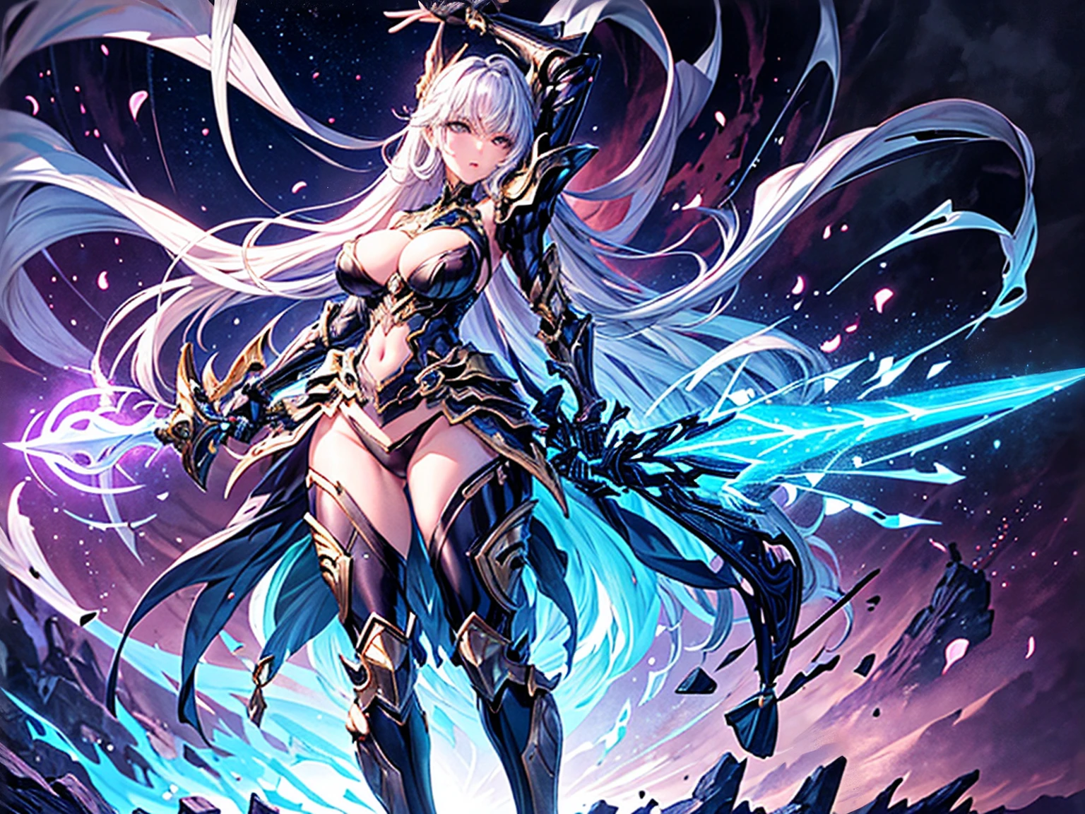 (((Highest quality)))(((Best Image)))(((anatomy)))外見は20代のwoman,Random hair color ,Random hairstyle,Wear shiny armor,Extreme costume(((Appearance)))The shape is humanoid,Random Face(Beautiful Face),,Huge breasts,Tight waist,Wearing randomly colored armor(((Features)))Eye color is random,Personality is random,Attractive figure(((arms)))He is carrying a weapon that resembles a purple glowing object..Possess modern weapons.(((woman)))The skeleton is human-like,Huge breasts,Tight waist,fogのようなガス状のもので纏っている(((background)))Barren Land,dead tree,fog,Chaotic world(((Standing posture)))ランダムなStanding postureをしている,mysterious,lovely,Highest quality((Full Body Shot))