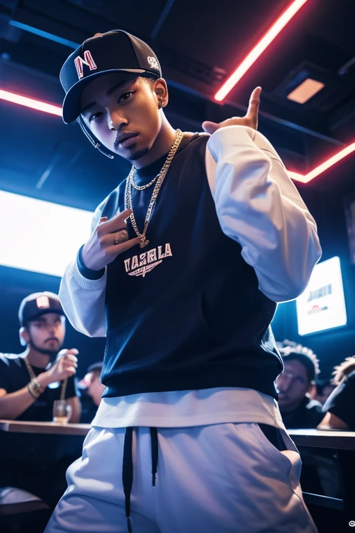 A rapper who is very active in Japanese clubs、Cool pose