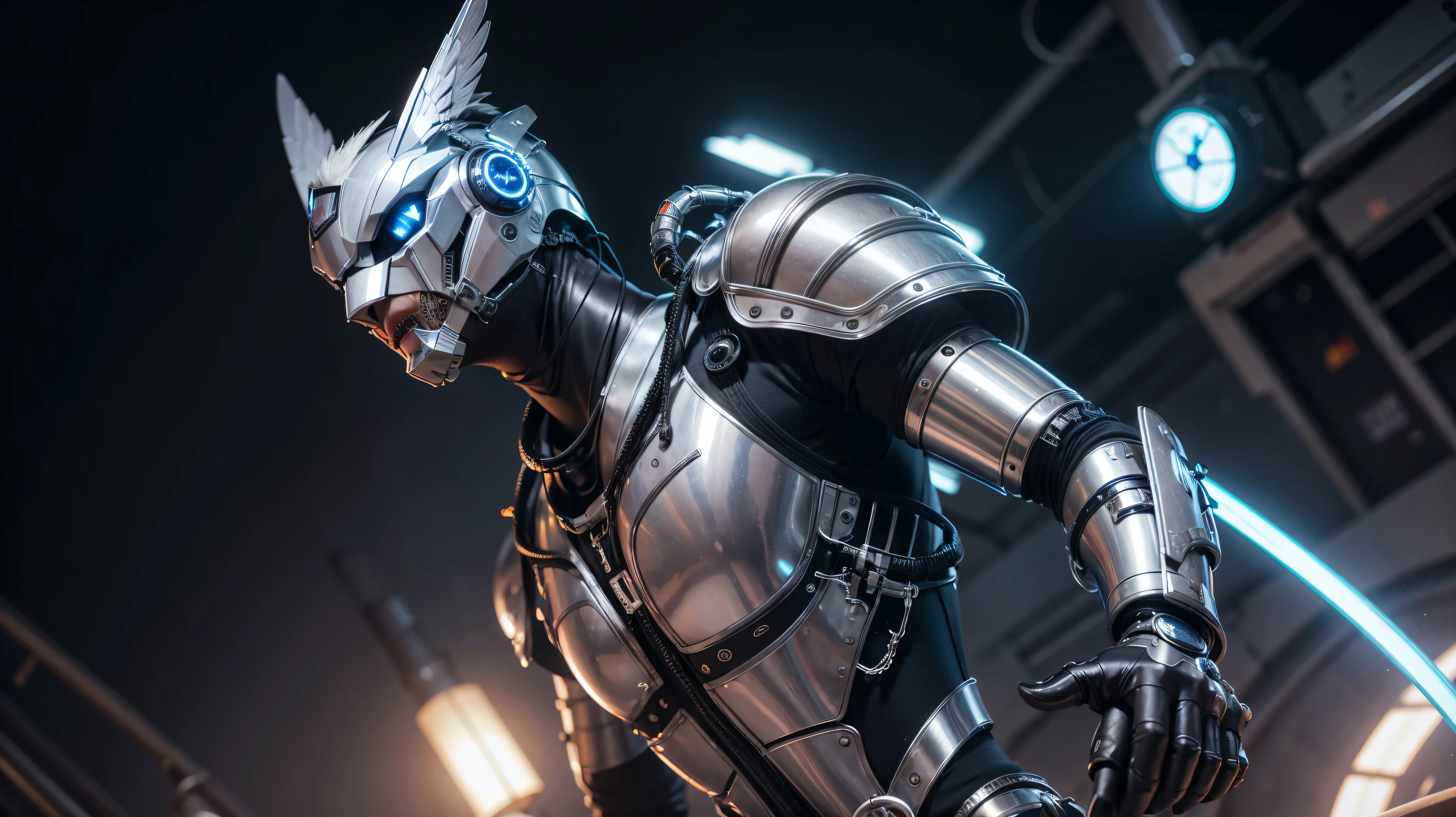 A Silver Hawk, mechanic cybernetic animal.