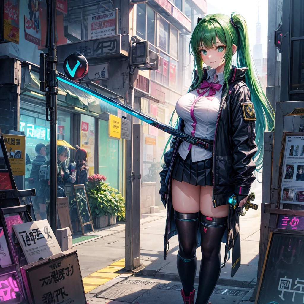 middle School girls,smile,美しいgirl,Beautiful girl from another world,sword of the future,holding a big sword in his hand,girl,Cyberpunk uniforms,The best quality to get you horny,Psychic,Wizard,battle,Colorfulな髪色,完璧なgirl,Super cute girl,Cyberpunk Background,Cute uniform,Uniform of the Future,Wearing a cardigan,Long Hair、Sparkling eyes,She has her bangs down,Colorful,Ultra HD,若いgirl,sex,Green Eyes,エッチなgirl,Full body image,Big Breasts,Beautiful Girl's Paradise,Fashion Girl,エッチなgirl,Beautiful Girl Country,High-dimensional beautiful girl,A beautiful girl who transcends everything,Pink Cardigan,So beautiful,Absurd,美しいgirl,