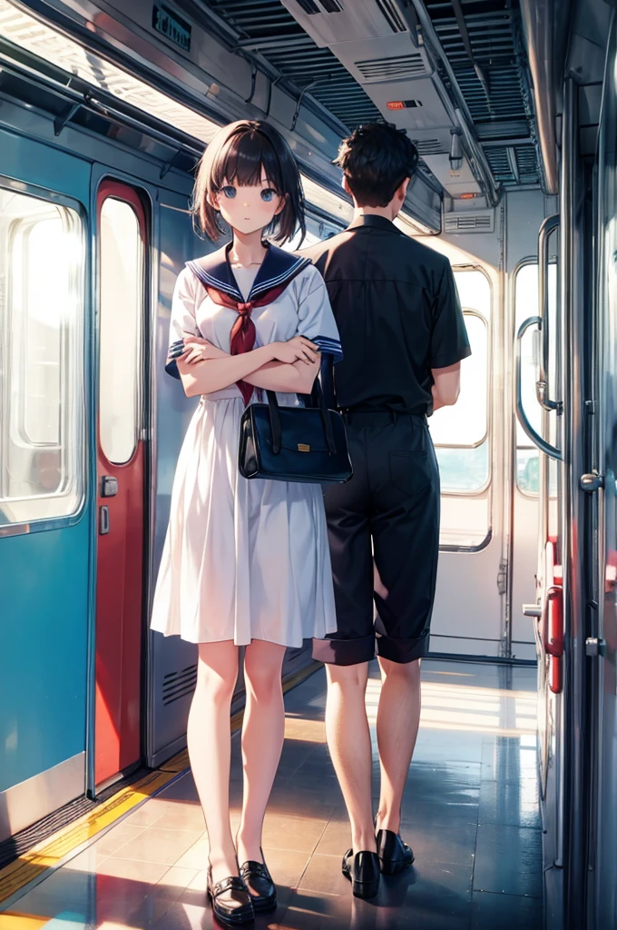 train, sailor, standing