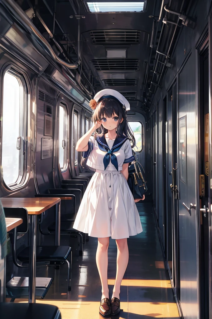 train, sailor, standing