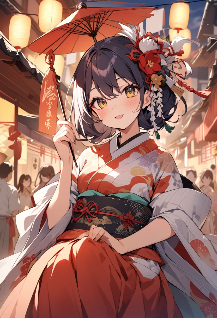 Gion Festival and beautiful women in kimono