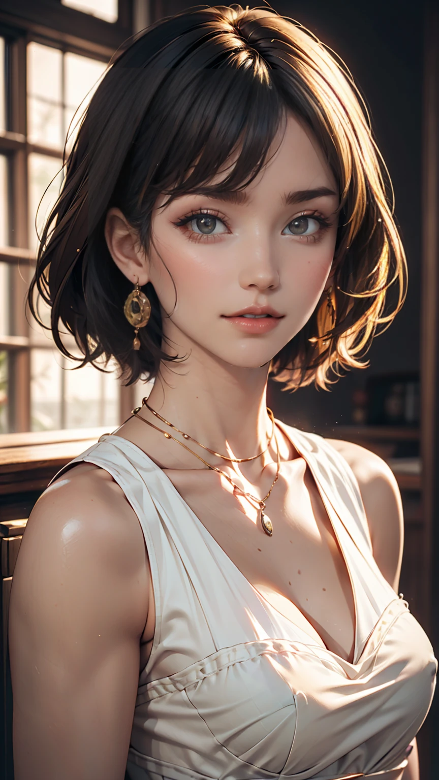 Photos selected as masterpieces of the highest quality、freckled face、Woman's upper body、Blonde、風に吹かれたBlonde、Emerald Eyes、Strapless Dresodern、By Jeremy Lipking、By Antonio J.. Manzanedo by Lee Jeffries Nikon D850 Film Stock Photo 4 Camera Kodak Portra 400 Lens f1.6 rich colors、Realistic texture、Ultra-realistic dramatic lighting、Unrealistic mechanism、Artstation Cinestill 800 Trends, Fisheye Lens, Quilt Style, Windy beach, Scottish lake, forest