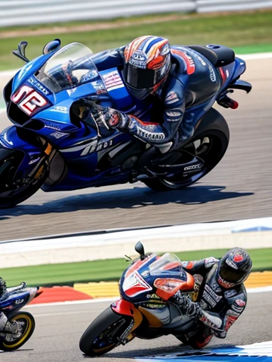 motoGP, intense battle,YAMAHA,HONDA,2 motorcycles