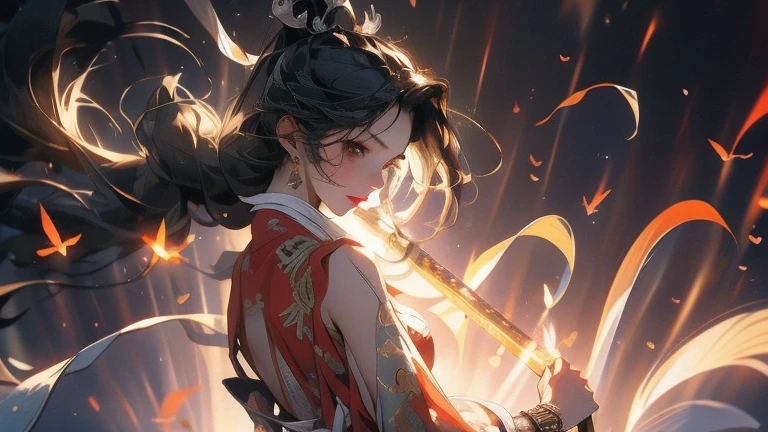 high quality,HD,16K,Sharp Line,1 Girl,fantasy, (Fire Spirits),Pretty Face, Large Breasts, Beautiful legs,In the mountains,Focus Girl,detailed Pretty Face,Detailed clothes,beautiful eyes,Cool,Sexy,Dynamic Angle,穿着华服的神明Strike a pose拍照, Ancient mysterious sexy goddess, Traditional beauty woman, Beautiful female warrior god of war , Beautiful sexy goddess, Gorgeous role-playing, high, Beautiful young girl, Beautiful woman, 华丽Beautiful woman, Complex clothing,Chinese Mystical Aesthetics, Beautiful Asian ancient mysterious girl, Extremely detailed shot of the goddess, Jaw-dropping sexy beauty, Big breasts deep neckline sexy belly button(butt), (bedroom), (Sexy Girls), masterpiece, best quality, Bangs, blush, Chest, clavicle, Eyebrows visible through hair, (Gradient red and gold hair), Jewelry, Long hair,Bright Eyes, ring, (solitary), illustration, fashionable, miss, Strike a pose, background, element, confident, Express, Accessories, majestic, striking, key point, Dynamic poses, ((plump)), (black))Woman in transparent dress,Viewer,(((Full breasts, Keeley University))),Slim waist,(Navel exposed,Bare waist), Long hair, extreme detailed details, 详细的fantasy艺术, Stunning character art, Beautiful and exquisite character art, Beautiful transparent dress, Very detailed, Large Breasts,Chest,Golden ratio figure,Beautiful figure,Ultra wide-angle shooting,Full body shot拍摄,Body close-up,Full body shot,Wearing a pleated tulle skirt,柔和动漫illustration, 柔和的深色background,Fujifilm XT3 Clear focus, f 5.6, High Detail, Clear focus,(Wearing openwork clothing),, (Natural light), (Tempting)translucent, Good velvet quality, Compared, Divine Light,, Silver hair, 天空background, Absolute Strength,Female Shinmei,穿着性感丝绸的Female Shinmei,,Large Breasts,Chest,Golden ratio figure,Beautiful figure,Ultra wide-angle shooting,Full body shot,Body close-up,Full body shot, Wearing a tulle dress, Model shooting style, Large Breasts,饱满Chest,Golden ratio figure,Beautiful figure,(Extremely detailed CG 8k wallpaper unit), The most beautiful artistic photos in the world, , 8K 超HD, ) on the beach,Sexy lazy posture,Sexy seductive expression,best quality,masterpiece,Ultra-high resolution,(Practical:1.4),original photo,Ultra-high resolution
