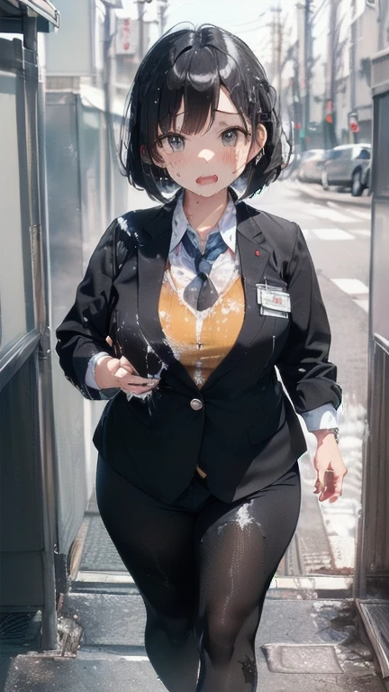 (must be follow these prompts:2.2),masterpiece,best quality,extremely detailed,(in her clothing:3.0),(in her formal styled business suit clothing:2.6),(adorable expression:2.5),(usual face:2.2),(displayed one girl on single picture:2.4),(black hair:2.1),(ejaculated seminal plasma with her skin:2.4),(A short, slightly plump new employee in a business suit working in modern Tokyo:2.2),(The new employee looks very innocent, but he continues to wear his unwashed business suit that was covered in semen.:1.9),(A cute moan like a young girl:2.1),(その新入社員はInnocent faceをしていてとても可愛い:1.9),(The new employee had ejaculated on his business suit a long time ago, and the smelly substance had spread to the suit, leaving a very light stain of a light amber color with uneven coloring.:1.5),(The new employee's breasts, covered by her business suit, are bulging out due to her strong sexual desire.:1.9),(Lewd love juices dripping down the inner thighs of his dark grey trousers:2.1),(The new employee was repeatedly ejaculated into her vagina:2.4),(in her clothing massively ejaculated:2.6),(in her clothing ejaculated over and over again:2.4),(seminal frousy girl:1.9),(men's elected twangers were inserted her:2.3),(in her clothing massively ejaculated:2.2),(A new employee with a plump, round body and a semen-smelling:2.3),(she was already stroked up to the depth intervaginal sensual spot:1.7),(her hidden vagina is too frousy:2.8),(notably buldged up her inner labia majora:2.6),(A young, shy moan:1.5),(having big breasts in her clothing:2.5),(A new employee with a very innocent look while working in the office:2.3),(The new employee is short but has a slightly plump body.:2.1),(The crotch of his dark grey trousers is heavily discolored with love juice stains.:2.5),(The new employee is convulsing and dripping love juice from her pussy, which is hidden under her pants.:1.8),(The new employee's dark grey trousers, tightly encircling her plump thighs, are damp with lascivious secretions.:1.9),(The new employee endures the slush between his legs by keeping his dark grey trousers on tight.:2.5),(The corner of a young girl's body々A new employee whose entire body was toyed with by the lewd urges that wriggled wetly.:1.7),(A new employee who is always holding his crotch over his dark grey trousers:1.7),(A moan filled with childish embarrassment:1.5),(The new employee's suit-covered breasts and nipples are bulging with lust.:1.8),(The new employee's lewd body beneath her clothes is swelling slightly with her lascivious reaction.:1.6),(The new employee works very diligently.:2.5),(The new employee has short, thick legs.:2.2),(first time々New Employees:2.2),(she looks like japanese idol:2.3),(The dark grey trousers are made of a durable fabric that will never tear.:4.3),(Her bursting breasts are completely hidden under a dark grey office suit:2.4),(she looks like a ta:2.0),(All of this happened to the new employee himself, not anyone else.:2.1),(Slimy semen was leaking from the crotch area of his dark grey trousers.:1.6),(tough business suit:2.2),(Make sure to depict the face:5.3),(Calm expression:4.3),(Innocent face:3),(The story focuses on just that one new employee.:3.3),(The only characters that appear are the new recruits.:4.2),(Portrait Style:5)