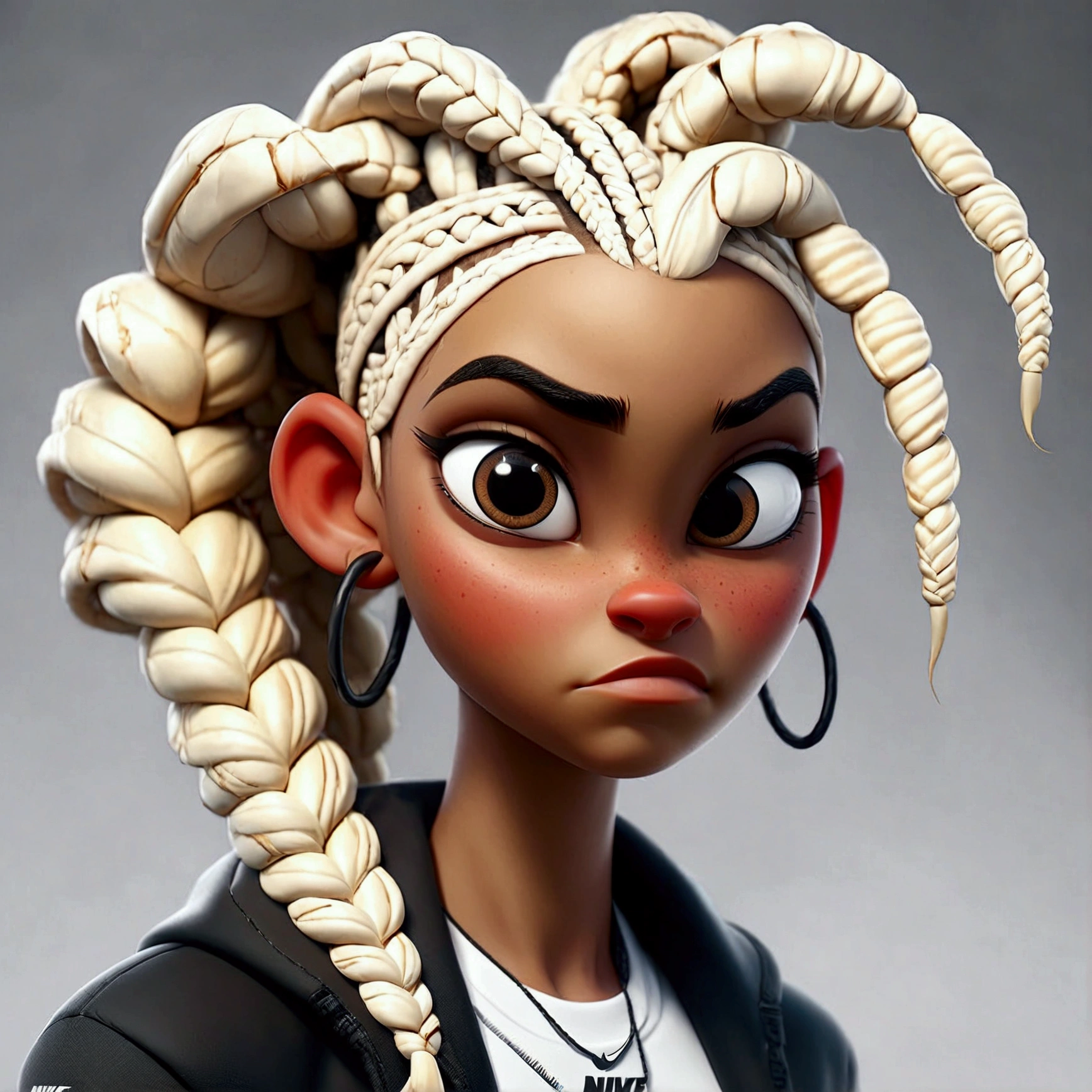 White hispanic, cornrows, nike