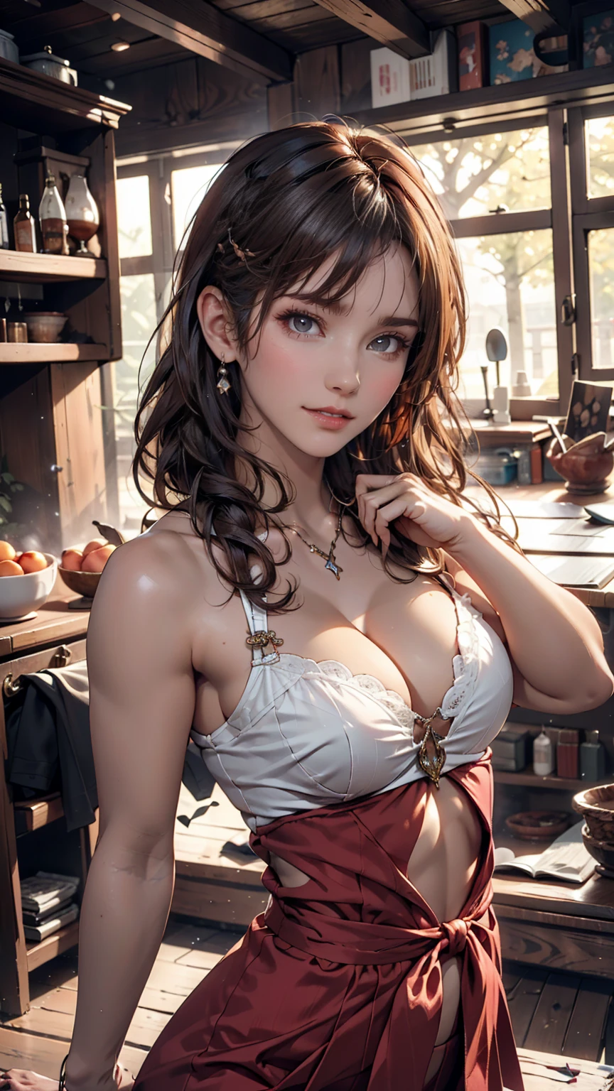 Highest quality,masterpiece, 1 girl, alone, Model shoot, wonderful, Arena, (((Portrait))), View Users, smile, blush, hairpin,(( Braiding)), hair ornaments, ((Hair Clip)), 、Sexy proportions、Narrow waist、Sexy