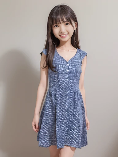 Japanese female, (underweight), (flat chest best quality:1.5), (cheerful grin:1.3),
apparel store, delightful, walking, long hair, (dress, polka dot cloth, blue Clothes,), light atmosphere, full body shot, low angle shot