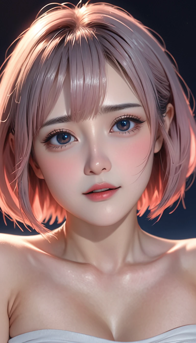 (((I want to see up to my knees:1.5、Ezvian everywhere:1.5)))、masterpiece, High resolution, shape, Kyoto Animation Style, Your Name Movie Style, night, midnight, Light, (1 female: 1.3), (alone: 1.4), Long eyelashes, Short Bob, Red Nose, Lying down, naked, Lying in bed、Tears flow、(Outstretched Hand:1.2)、Mr..々tracing、(Naked upper body only)、Big Breasts、(((Erect nipples:1.5)))、(Wide-open legs:1.5)、Wide waist、White Bunny Girl