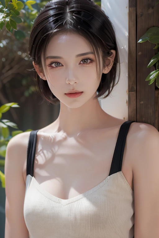 (masterpiece:1.3), (8K, Reality, RAW photos, best quality: 1.4), (1 Girl), Pretty Face, (Realistic face), (Black Hair, short hair:1.3), Beautiful hairstyle, Realistic eyes, Beautiful and delicate eyes, (Realistic skin), Beautiful Skin, (sweater), absurd, attractive, Ultra-high resolution, Surreal, Very detailed, Golden Ratio