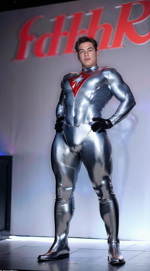 (realistic,hyper-detailed,8k,DC comic superhero,Captain Atom,captainatom),
(silver suit,silversuit),
(red gloves,redgloves),
(red boots,redboots)