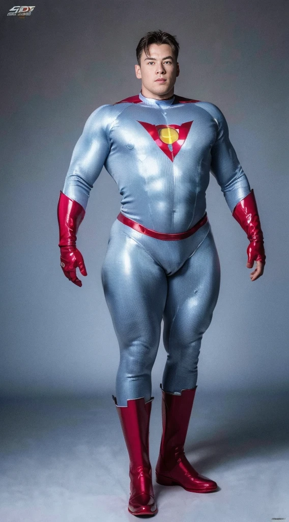 (realistic,hyper-detailed,8k,DC comic superhero,Captain Atom,captainatom),
(silver suit,silversuit),
(red gloves,redgloves),
(red boots,redboots)