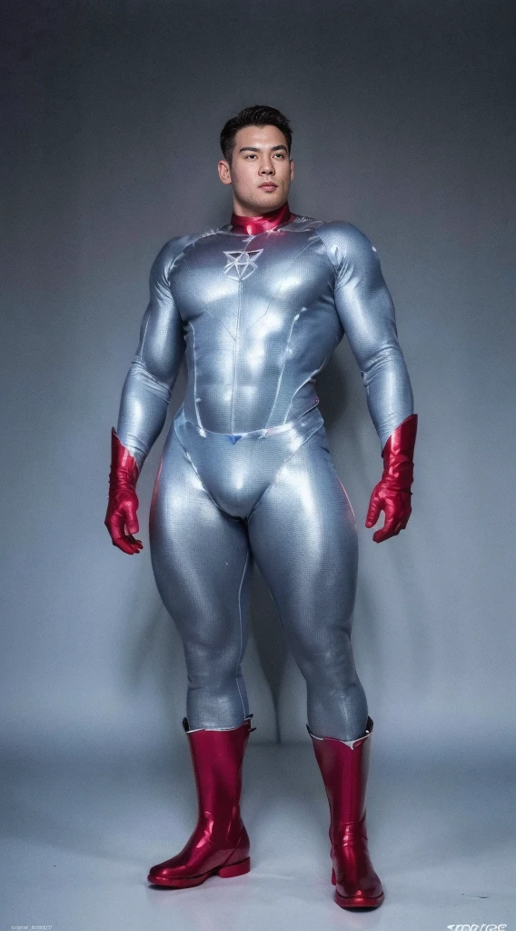 (realistic,hyper-detailed,8k,DC comic superhero,Captain Atom,captainatom),
(silver suit,silversuit),
(red gloves,redgloves),
(red boots,redboots)