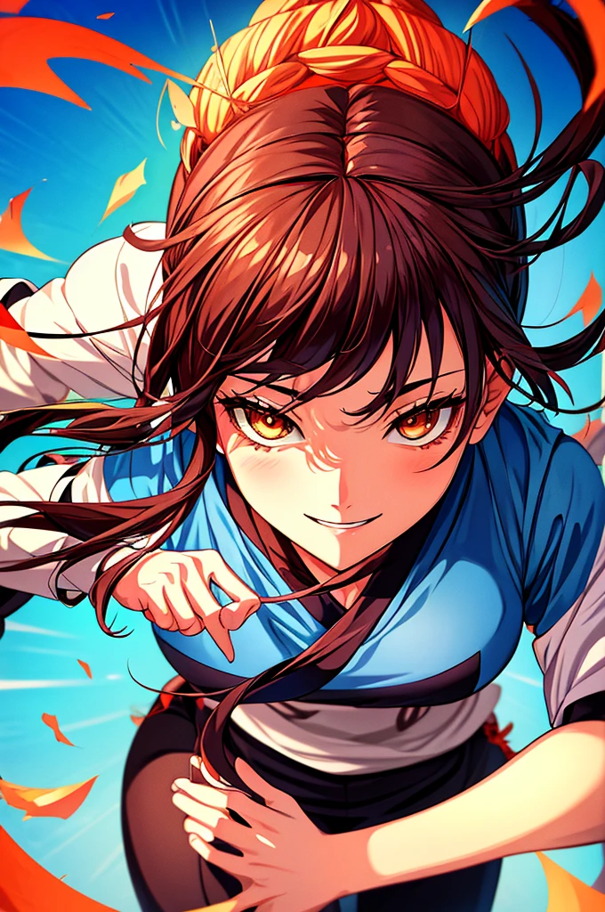 # Prompt for SeaArt

An anime-style illustration of a girl with the following characteristics:
- Wearing a Samurai clothes
- Brown Haid
- Blue eyes
- Smiling
- Playing soccer

Background:
- Soccer field or a park with a soccer goal

Art style:
- Bright, colorful anime style with attention to facial expressions and dynamic movement