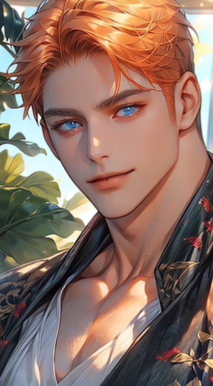 (best quality,4k,8k,highres,masterpiece:1.2),ultra-detailed,(realistic,photorealistic,photo-realistic:1.37),1 man,31 years old,mature man,very handsome,without expression,smile,short grey b
Orange hair,blue eyes,penetrating gaze,perfect face without errors,imposing posture,businessman,office background,cinematic lighting,hdr image