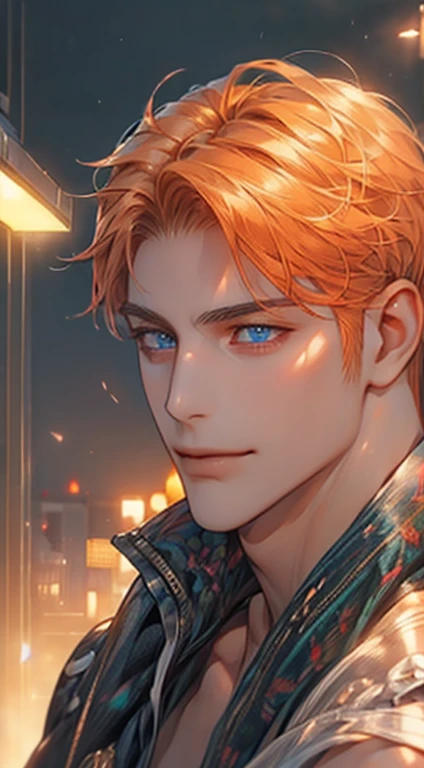 (best quality,4k,8k,highres,masterpiece:1.2),ultra-detailed,(realistic,photorealistic,photo-realistic:1.37),1 man,31 years old,mature man,very handsome,without expression,smile,short grey b
Orange hair,blue eyes,penetrating gaze,perfect face without errors,imposing posture,businessman,office background,cinematic lighting,hdr image