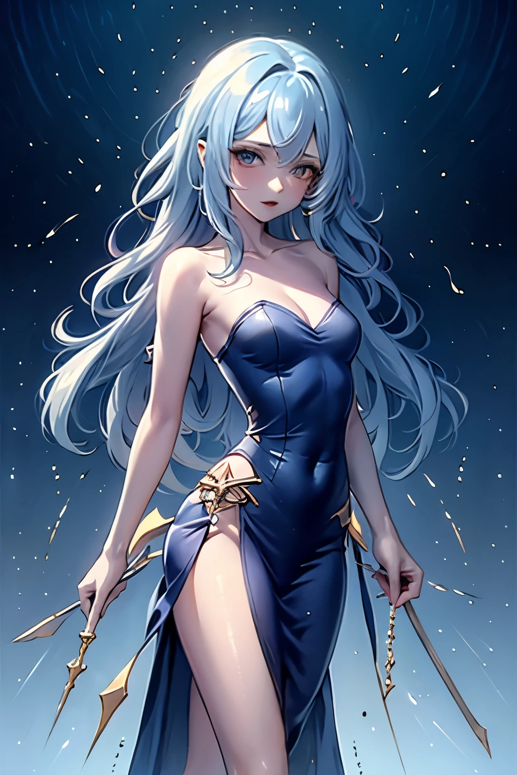 Reiji Matsumoto, Maetel, girl, Silver Hair, Indigo eyes, Chiffon dress, spirit, Long Hair, mysterious, Small breasts