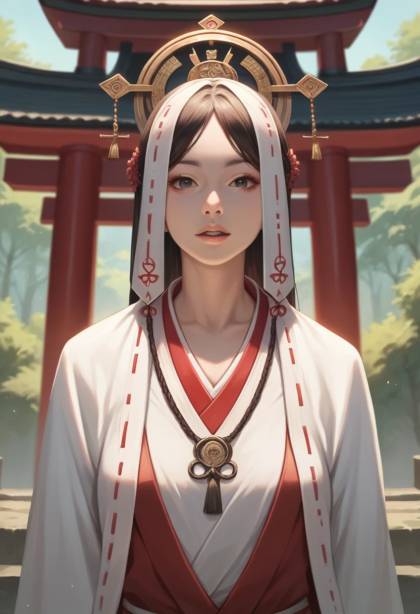 ((Highest quality)), ((masterpiece)), (detailed), ((Perfect Face)),Shrine maiden