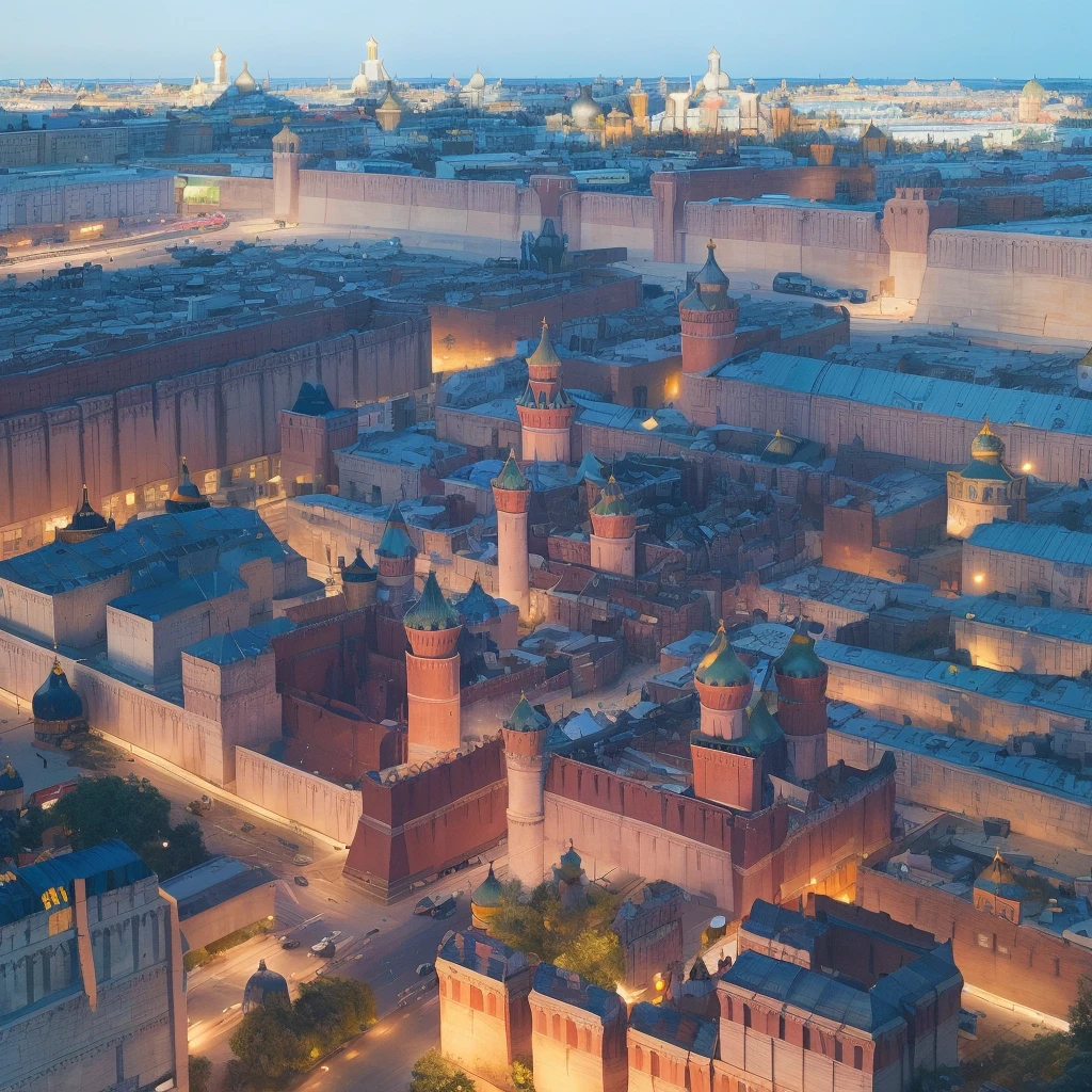 Aerial view, blue sky, evening light, (Kremlin complex of buildings:1.8), (young Beautiful women is dancing in the Air), she wears long white thin silk dress, skin exposure is minimum, her beautiful and cute smiling face, her two arms, five fingers, and two legs, wide angle lens f/2.8, ultra insane high resolution intricate textures, texture indentation, perfect perspective, perfect geometry, the solar system in another dimension, other worlds, extraterrestrial giant beings perform a ritual, fire all around, celestial singularity, energy fields, gloomy image, luminism, ultra detailed busy background, tessellation, maximalism, perfectionism, IPA Award wining masterpiece