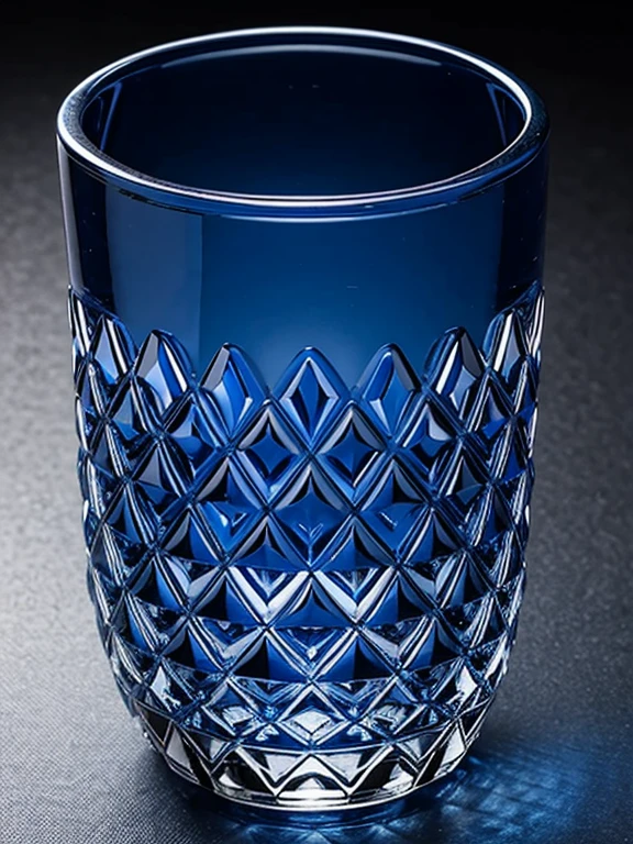 The Lost Holy Grail, cut glass, Crystal Glass, Kiriko Glass, diamond pattern, blue, Edo Period