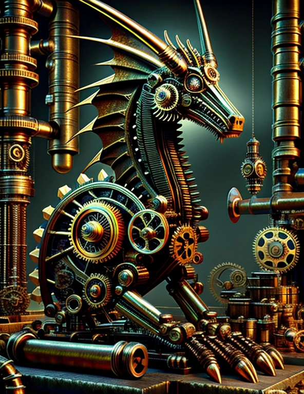 DonMSt34mP clockworkdragon, steam, gears, pistons, glass pistons, Steampunk  