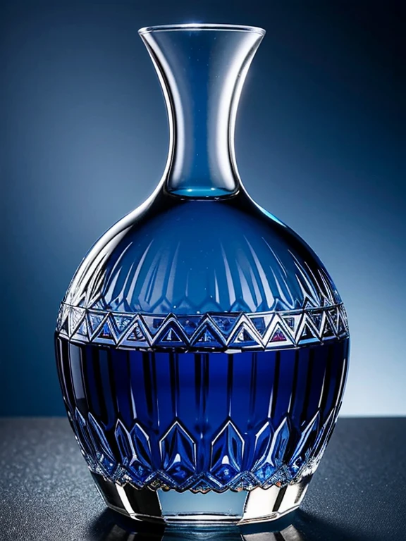 The Lost Holy Grail, cut glass, Crystal Glass, Kiriko Glass, diamond pattern, blue, wine model, Edo Period