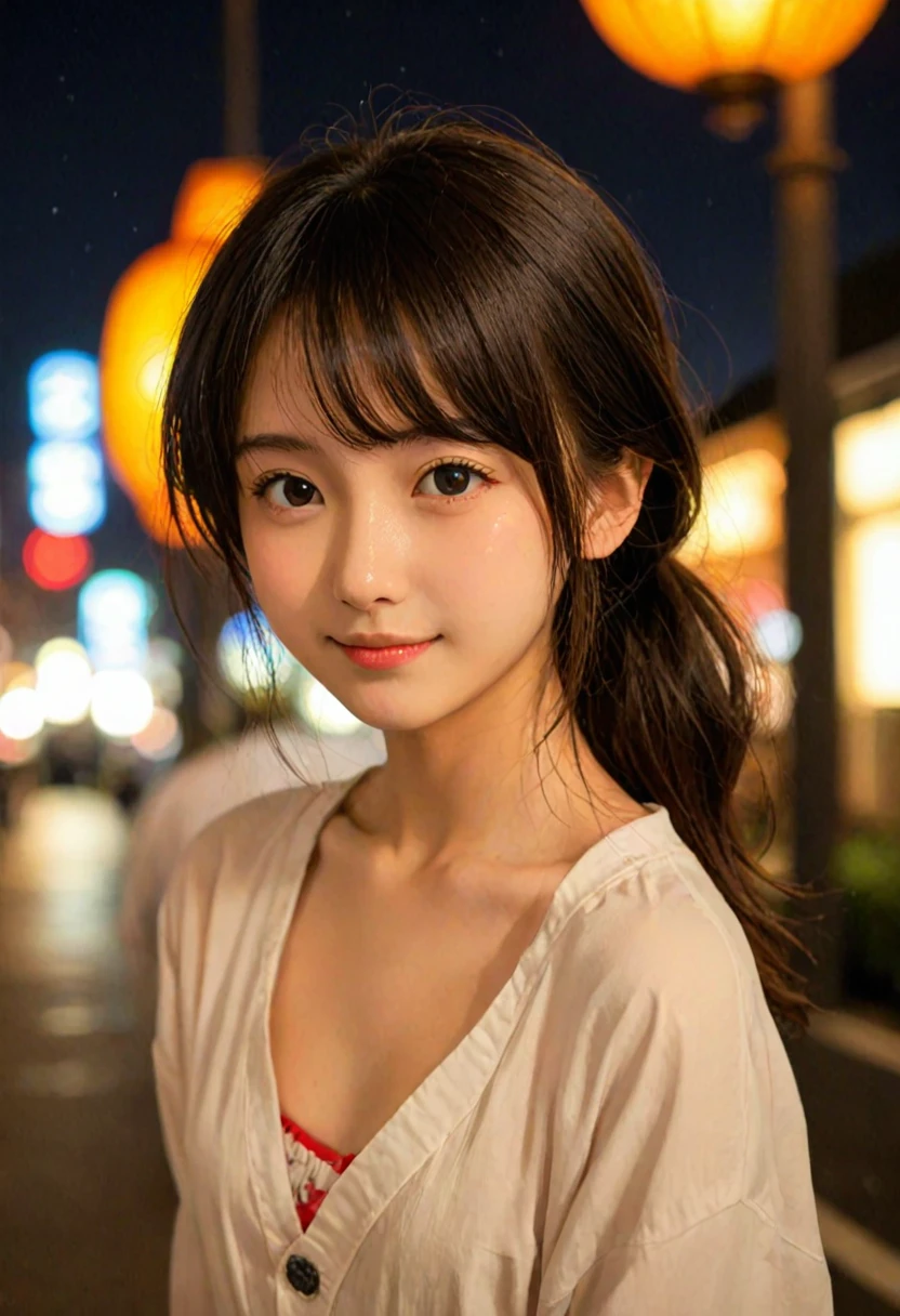 score_9, score_8_up, score_7_up, 1girl, japanese girl, cute, kawaii, beautiful face, perfect face, perfect body, light smile, girl wearing formal suits, detailed eyes, shiny skin, waking, looking at viewer, small breasts, skinny, from behind, depth of field, simple background, tokyo street, outdoors, night, night sky, jpn-girl, extremely detailed, professional lighting