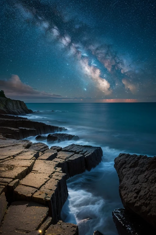 「Clear night sea and constellations」
「In the clear night sea、A landscape with clearly drawn constellations。The waves are gently lapping、Stars on the sea々The reflection of。Beautiful constellations spread across the night sky、High resolution and realistic photo-like texture throughout。」






