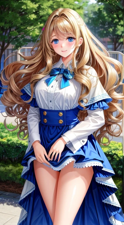 masterpiece, 最好的quality), 1 8 year old girl,Blonde、blue eyes,Long white hair,curlies,Shawl Hair,明るいblue eyes, Nature background,High resolution, quality, 超quality, Ultra-detailed, Cinematic lighting、To the camera,1 girl,huge 、I was wearing nothing.,pink, Smiling very happily、curlies、Hotel Bedroom,lie,Blushed,Crotch close-up,The crotch is clearly visible,