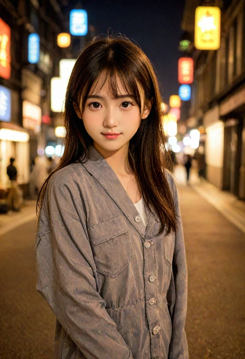 score_9, score_8_up, score_7_up, 1girl, japanese girl, cute, kawaii, beautiful face, perfect face, perfect body, light smile, girl wearing formal suits, detailed eyes, shiny skin, waking, looking at viewer, small breasts, skinny, from behind, depth of field, simple background, tokyo street, outdoors, night, night sky, jpn-girl, extremely detailed, professional lighting