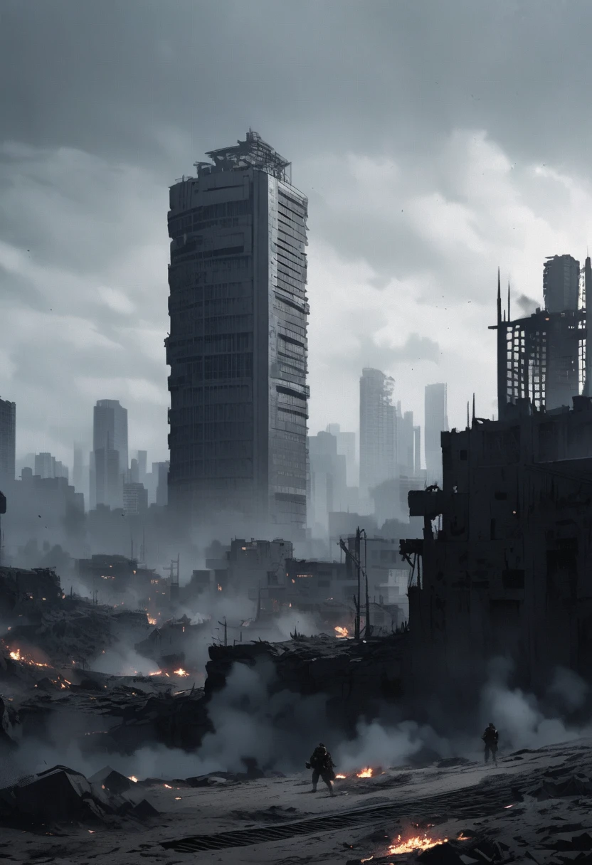 Apocalyptic scenario, without people.