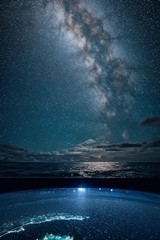 「Clear night sea and constellations」
「In the clear night sea、A landscape with clearly drawn constellations。The waves are gently lapping、Stars on the sea々The reflection of。Beautiful constellations spread across the night sky、High resolution and realistic photo-like texture throughout。」






