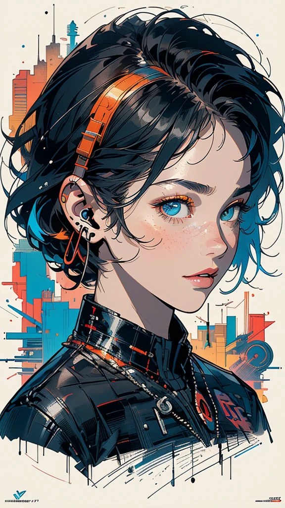 (((masterpiece, highest quality))),(((solo:1.2))),(((1girl:1.2))),32k wallpaper, very detailed, poster, vintage science fiction,(((((geometric cinematic movie poster))))), ((bauhaus)),(shape),(((abstract))),(mid century modern),(((((portfolio))))),(((((Close-up))))),(((((bust up))))),((((more various angle)))),((((highlight)))),((((heterochromia)))),(((complete. detailed face))),((((Extremely talented)))),(((((most complecated futristic machine))))),(Colorful color scheme),(((detailed unlimited complete equipment : headphone like a rail gun))),(((((Absolutely simple background))))),(((Texture for people : grunge))),(((marvel super hero's)))