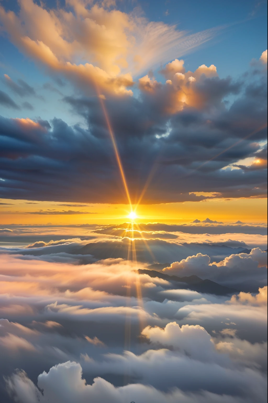 clouds are in the sky with a bright sun shining through them, breathtaking clouds, beautiful clouds, clouds. fantasy, fantasy puffy sky, heavenly clouds, gorgeous clouds, beautiful cloudy atmosphere, atmospheric fantasy sky, hyper realistic clouds, majestic clouds, surreal clouds, miraculous cloudy backdrop, beautiful cloud, magnificient clouds, nice clouds, heavenly landscape, epic clouds